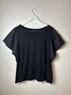 Old Navy Black Flutter Sleeve Tee, size XXL